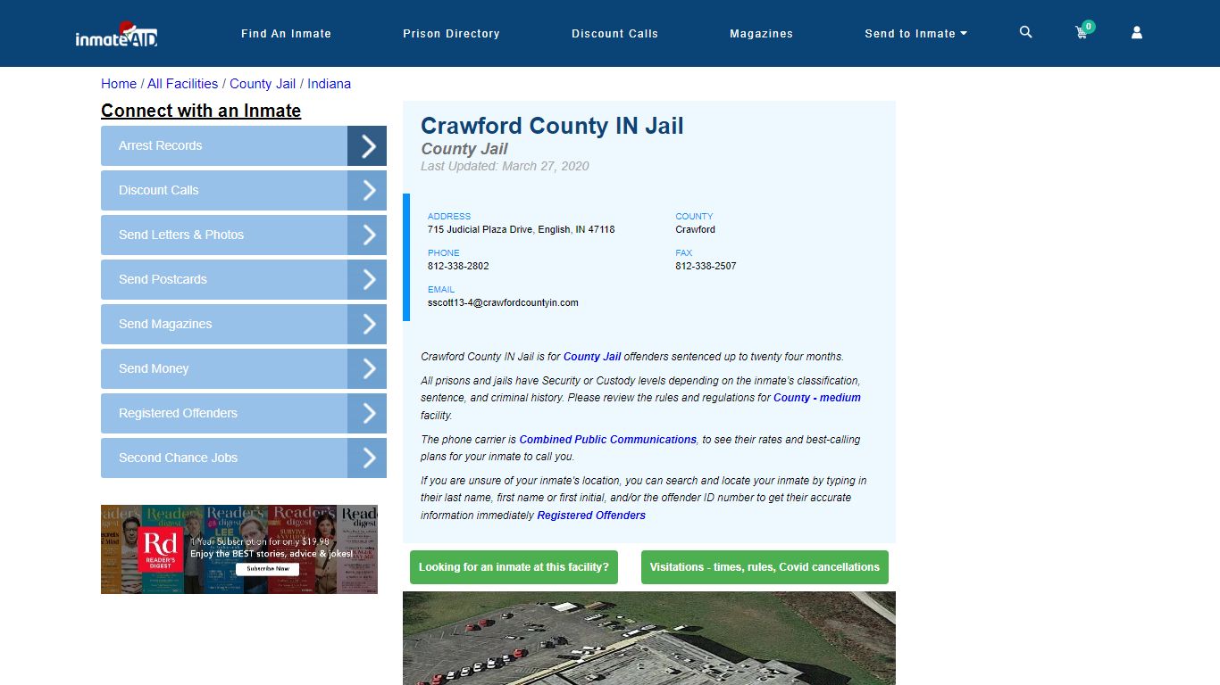 Crawford County IN Jail - Inmate Locator - English, IN